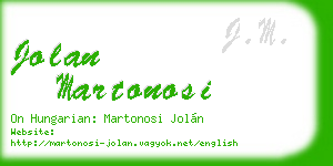 jolan martonosi business card